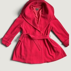 VTG 80s Womens Sz 4 Georgiou Studio Wool Cashmere Blend Peacoat Red Quiet Luxury